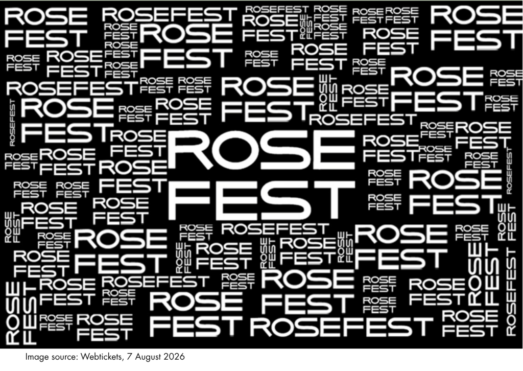 Rosefest

9 August 2026, Casalinga venue